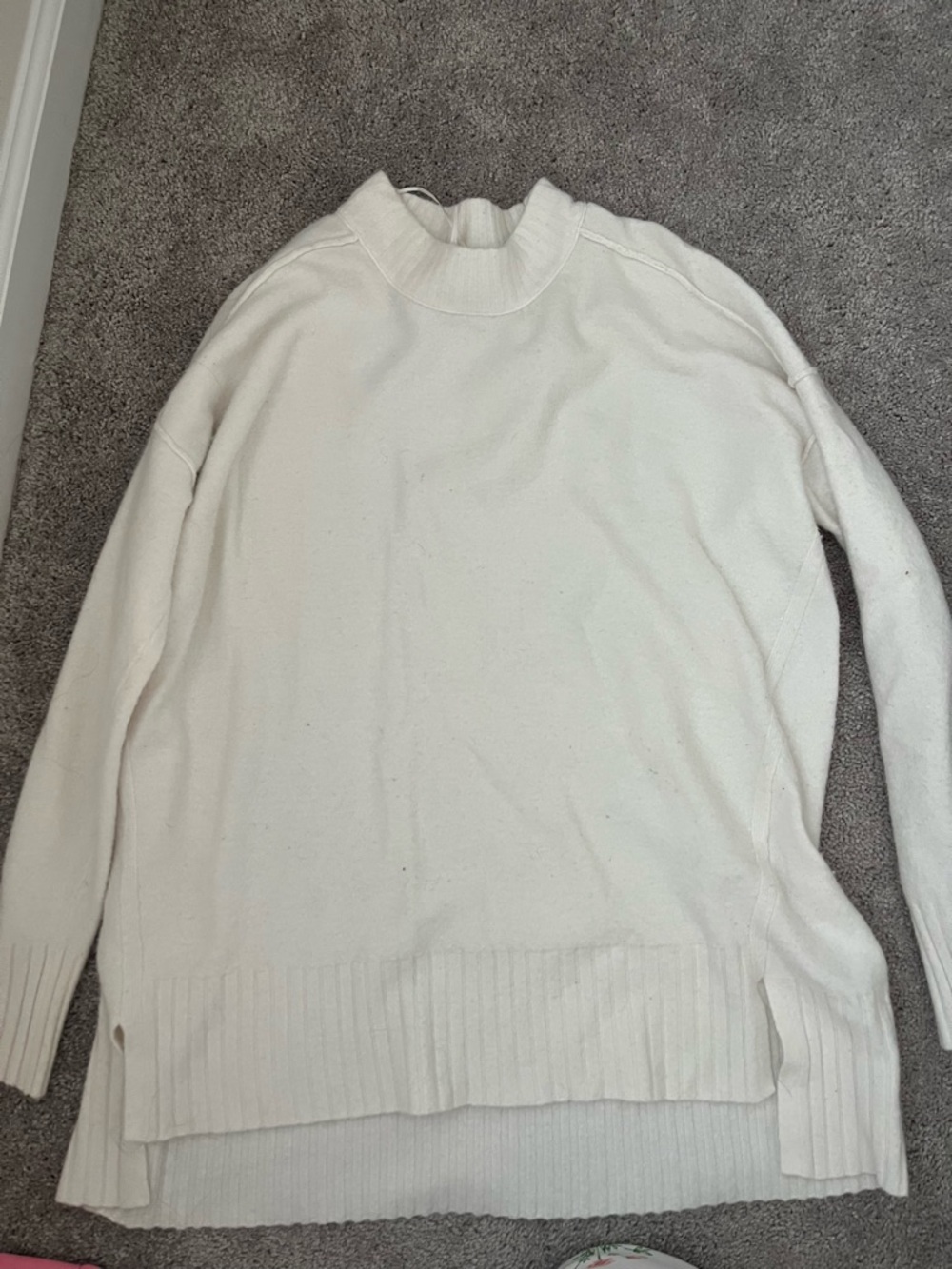 Free People Cream Mock Neck Knit Sweater